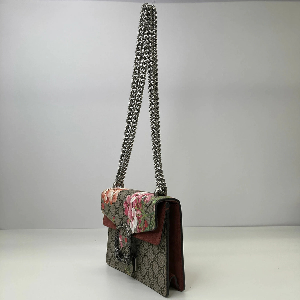 Gucci Chain Shoulder Beige Flower GG Supreme Dionysus Bag